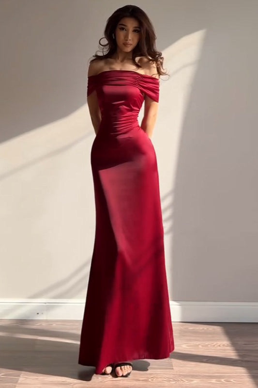 Satin OffShoulder ALine Birthday Dress