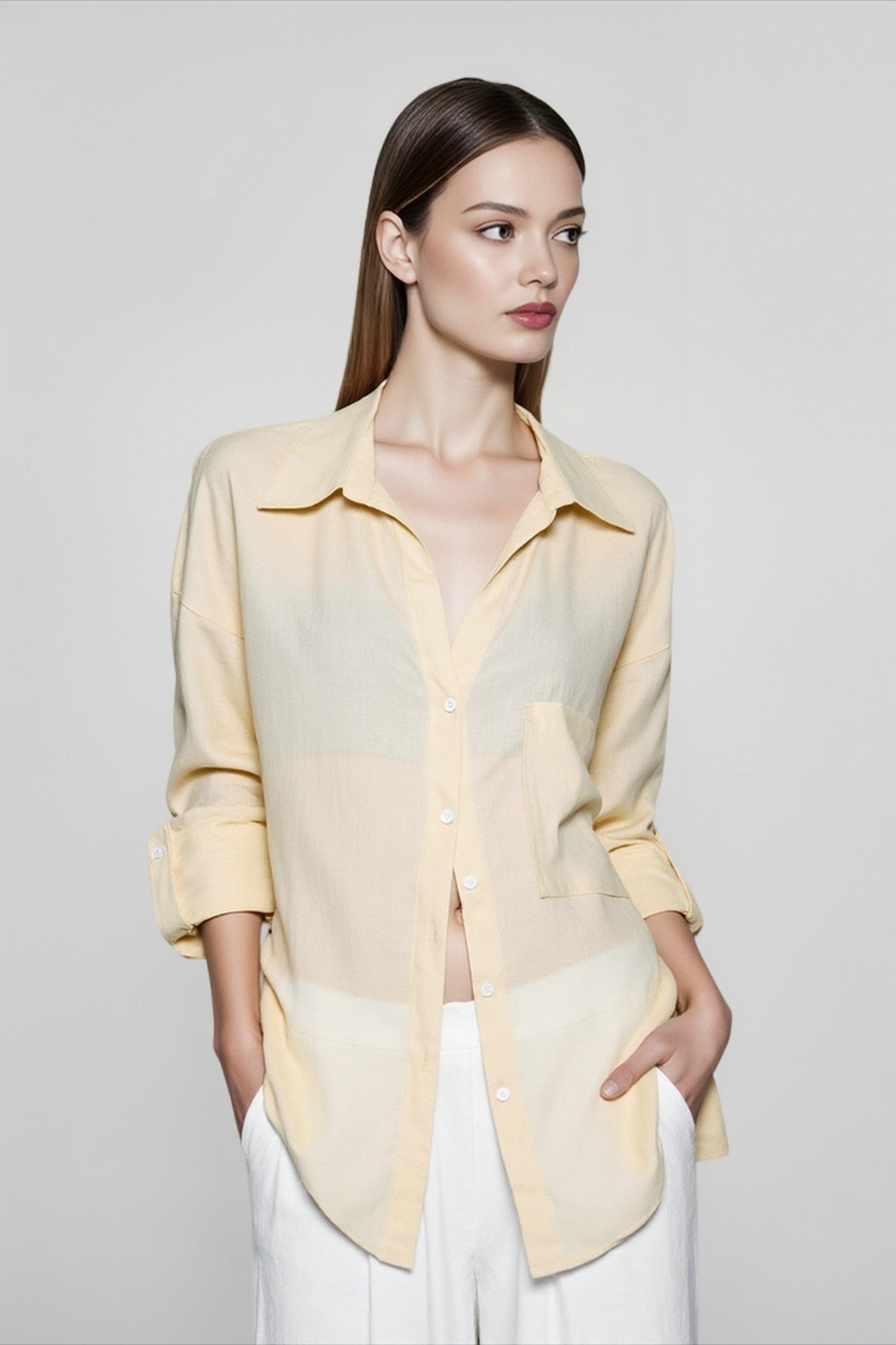 Pure Linen Relaxed Blouse