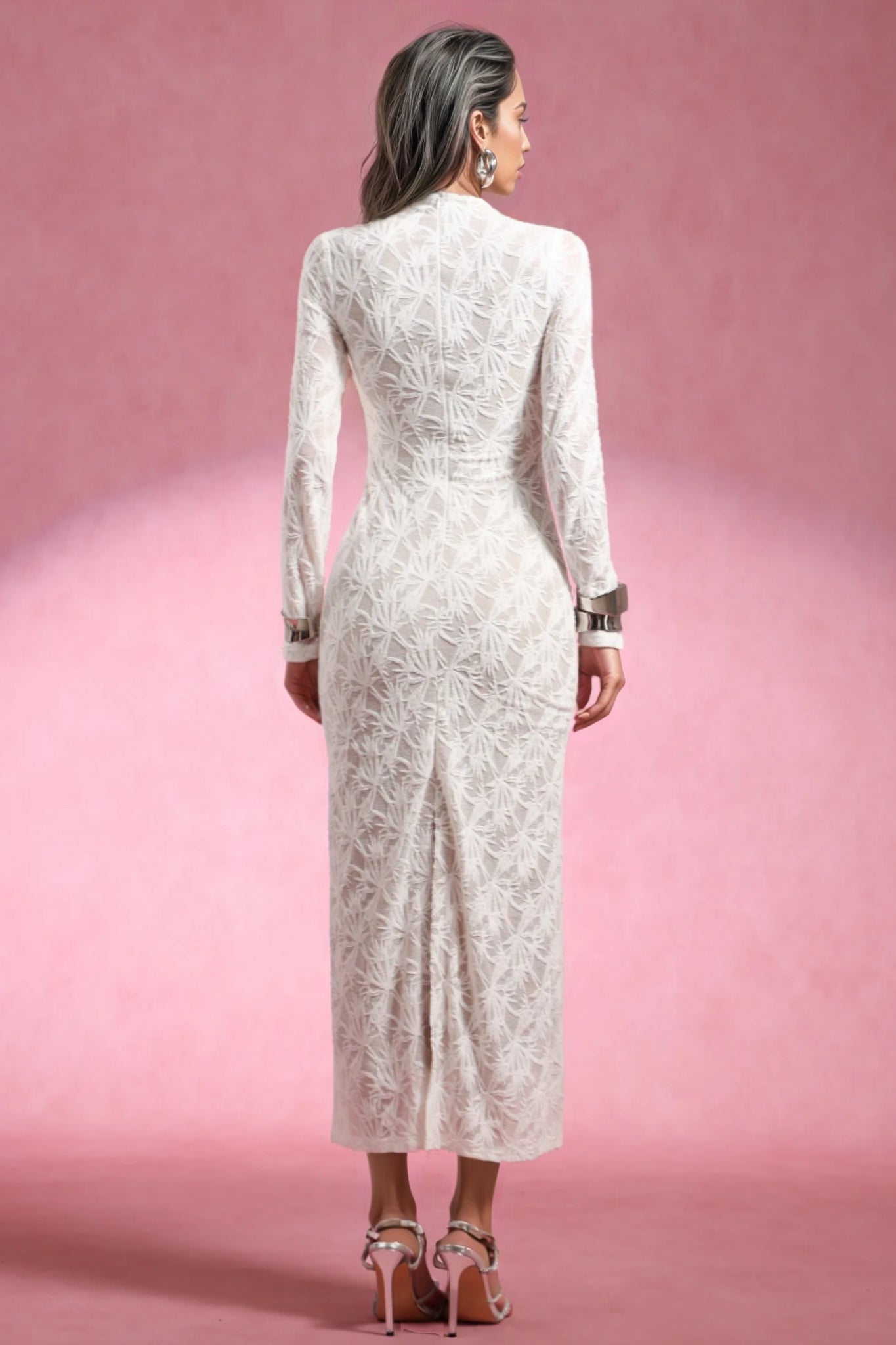 Riala Long Sleeves Lace Maxi Dress - View 4