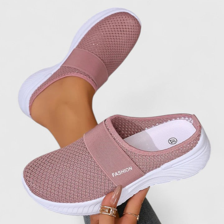 Round Toe Mesh Slip On Sneakers