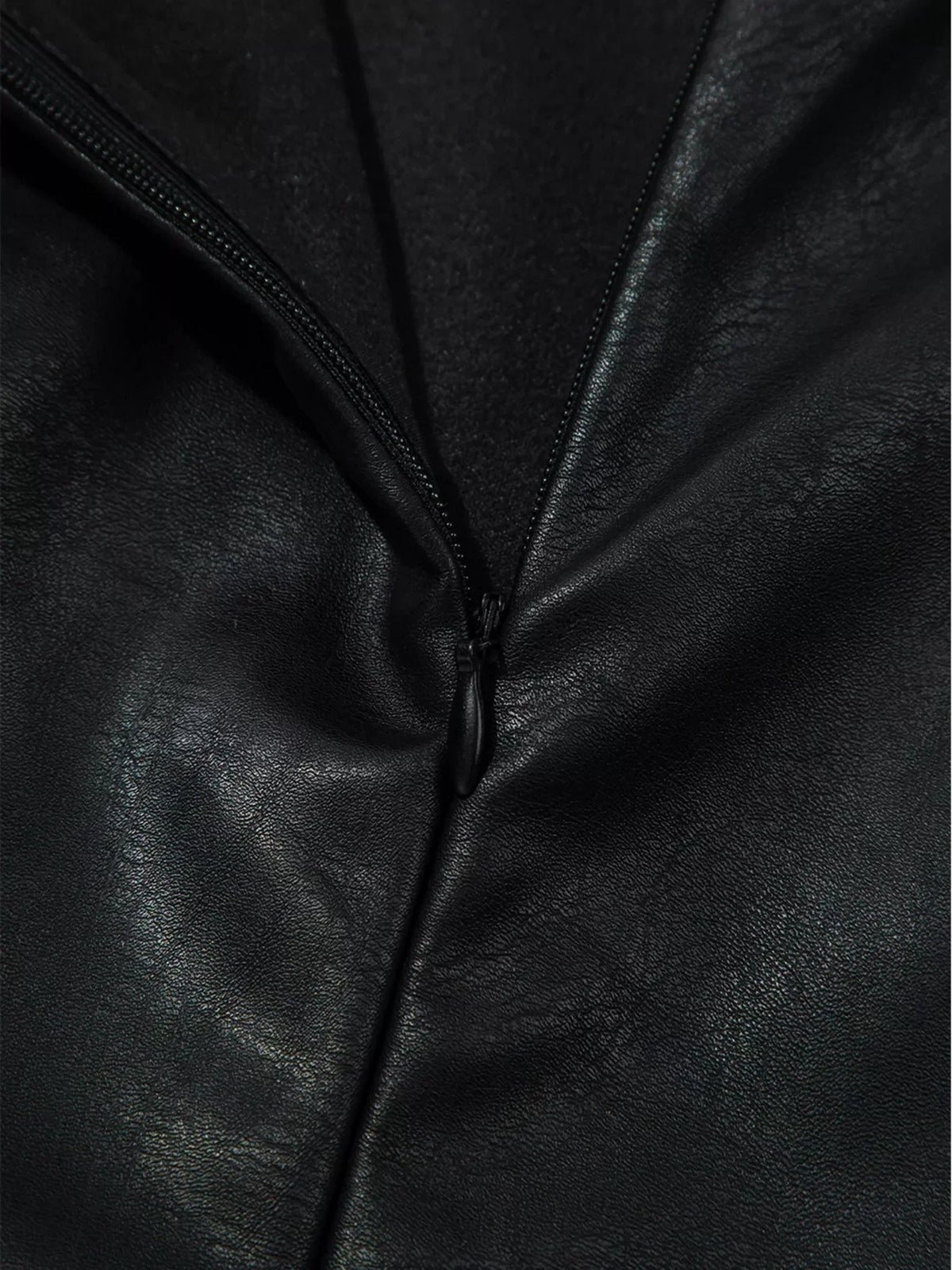 Faux Leather Sleeveless Boat Neck Shift Mini Dress 11