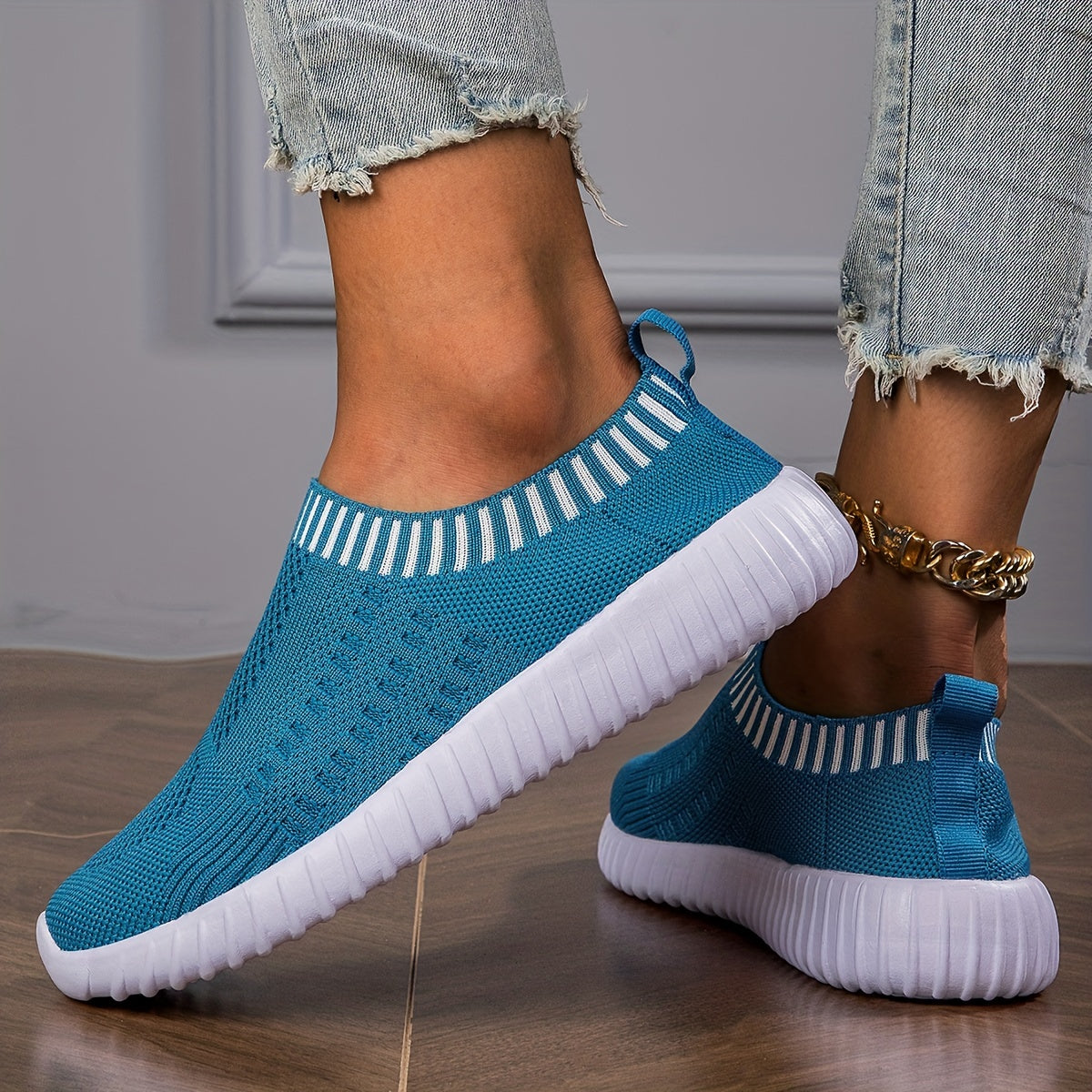 Slip On Knit Mesh Sneakers