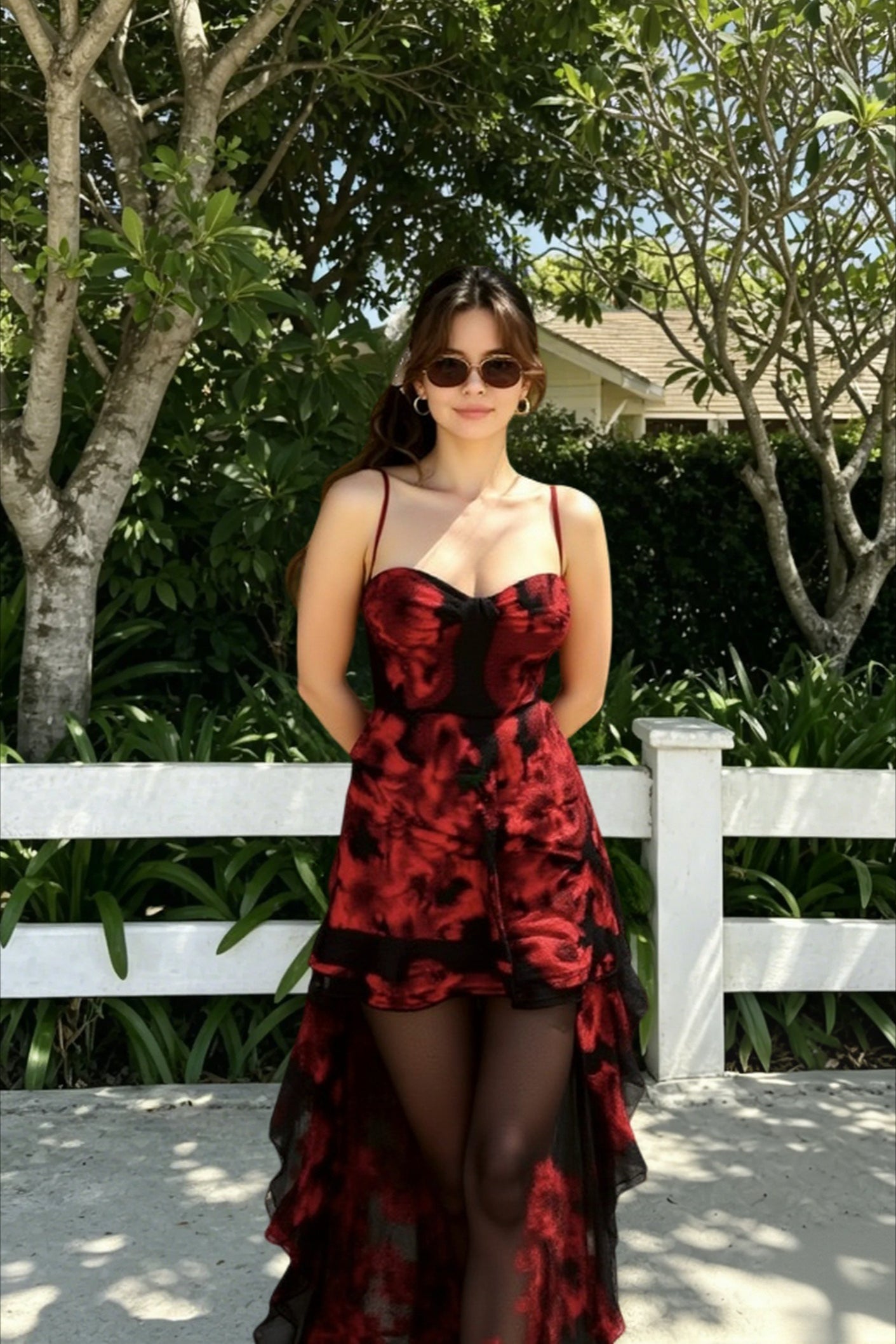 Ruched Floral Dress