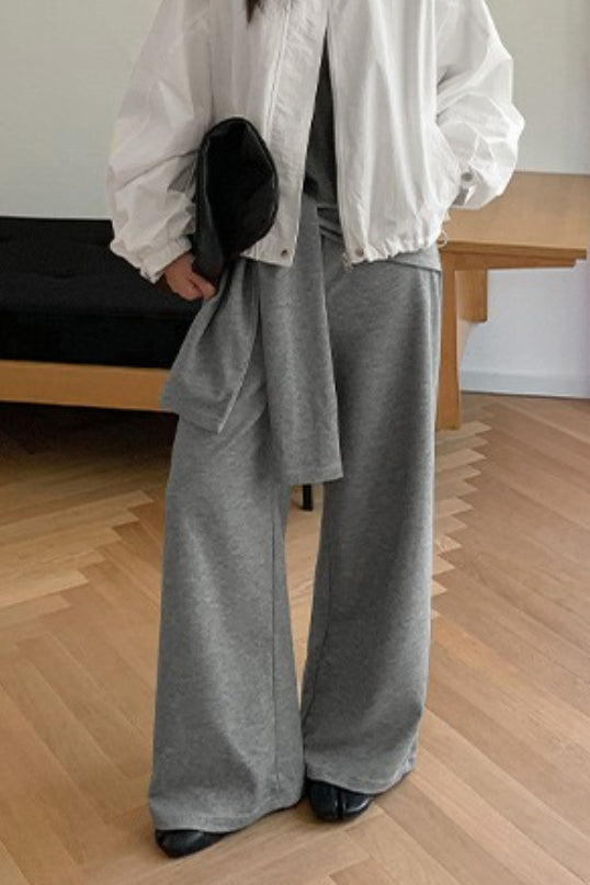 Tie Patchwork Relaxed Straight Pants