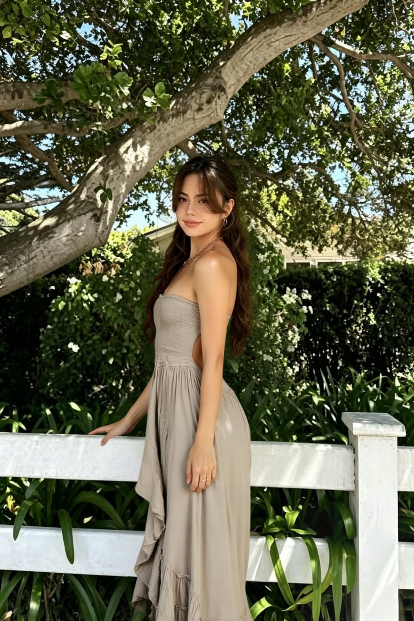 Backless Bohemian Beach Cotton Maxi Boho Dress