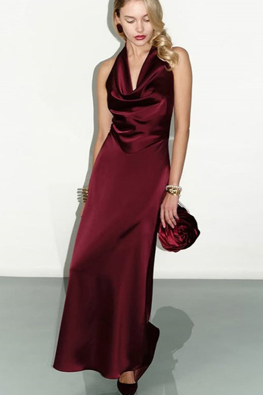 Backless Satin Dress