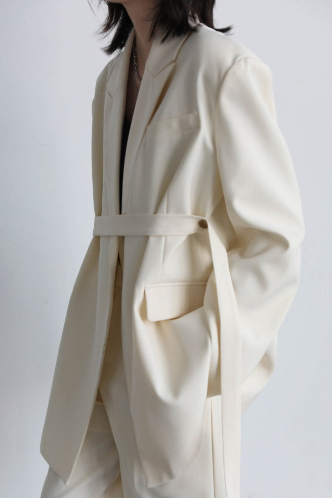 Deconstructed Wide Lapel Draped Blazer