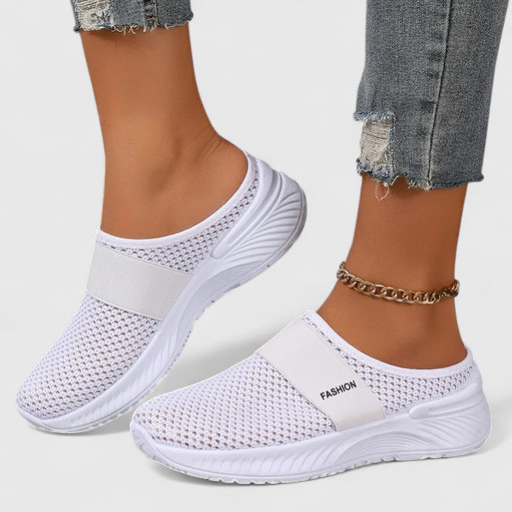 Round Toe Mesh Slip On Sneakers