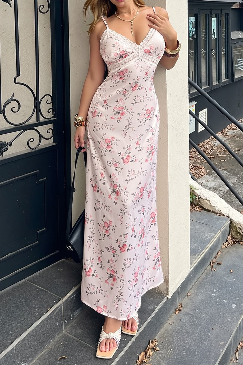 Lace Floral Maxi Dress