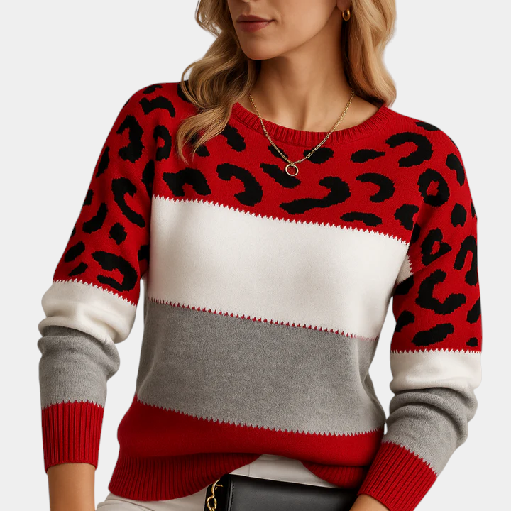 VIRELLE™ - LEOPARD PRINT WINTER SWEATER