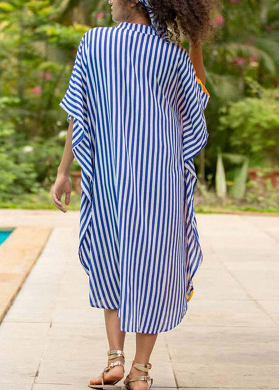 Split Print Button Down Kaftan Sleeve Midi Shirt Dress
