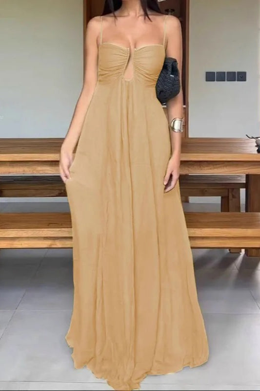 Hollow Edition Out Spaghetti Maxi Dress