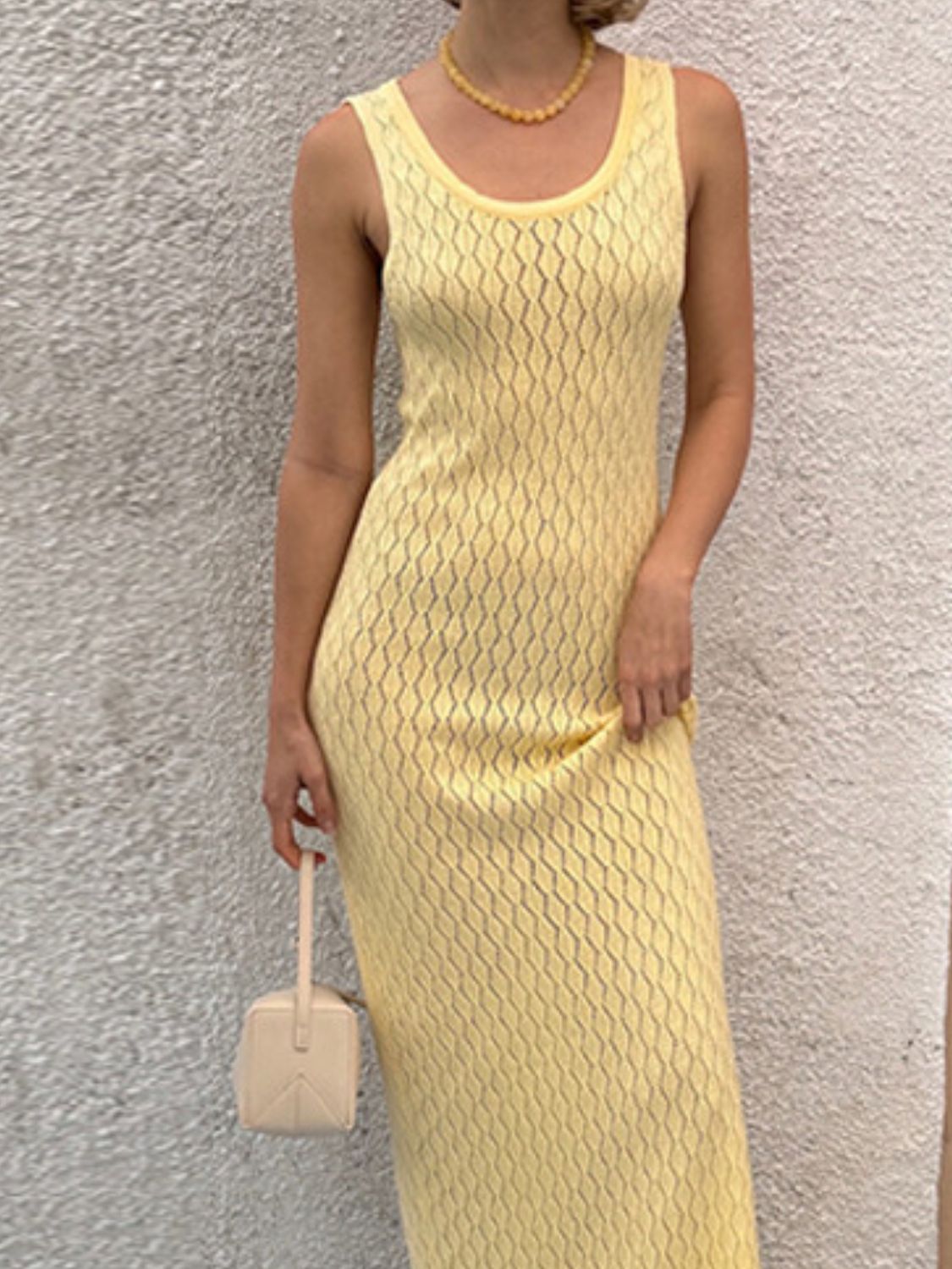 Openwork Sleeveless Maxi Dress