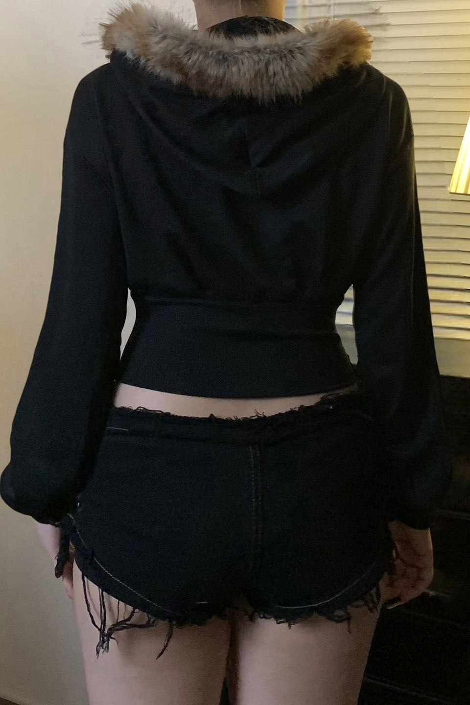 Dark Style Rhinestone Letter Print Hoodie