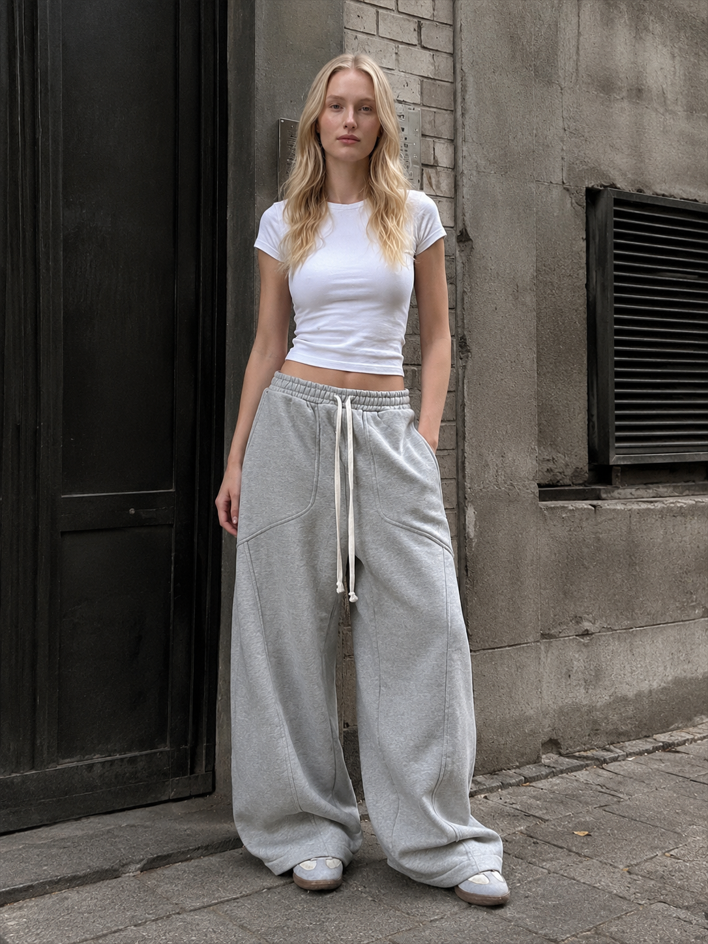 Oversized Baggy Wide Leg Lounge Knit Pants