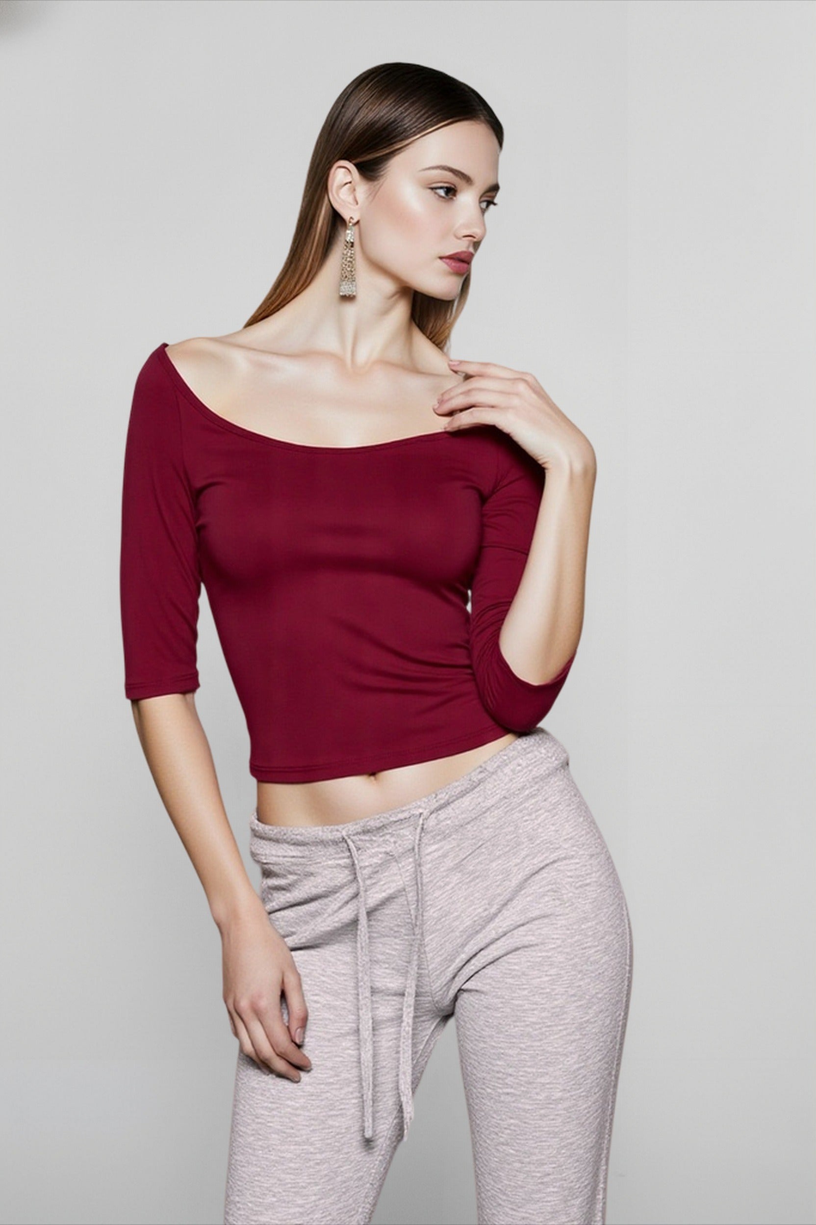Deep U Neck Fitted Top