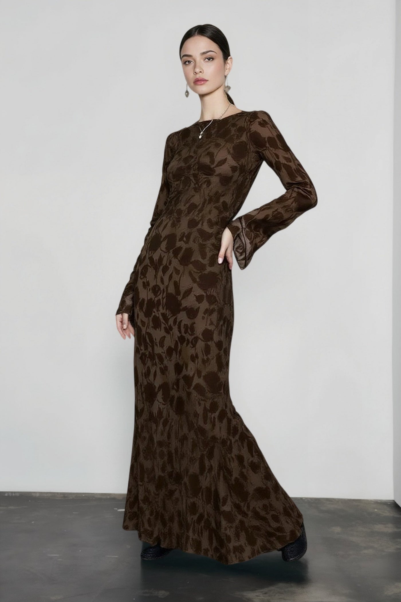 Elegant O-neck High Waist Evening Party Streetwear Maxi Dress