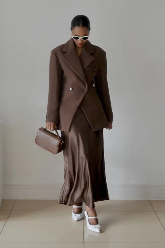 Two-Button Tailored Notch Lapel Blazer
