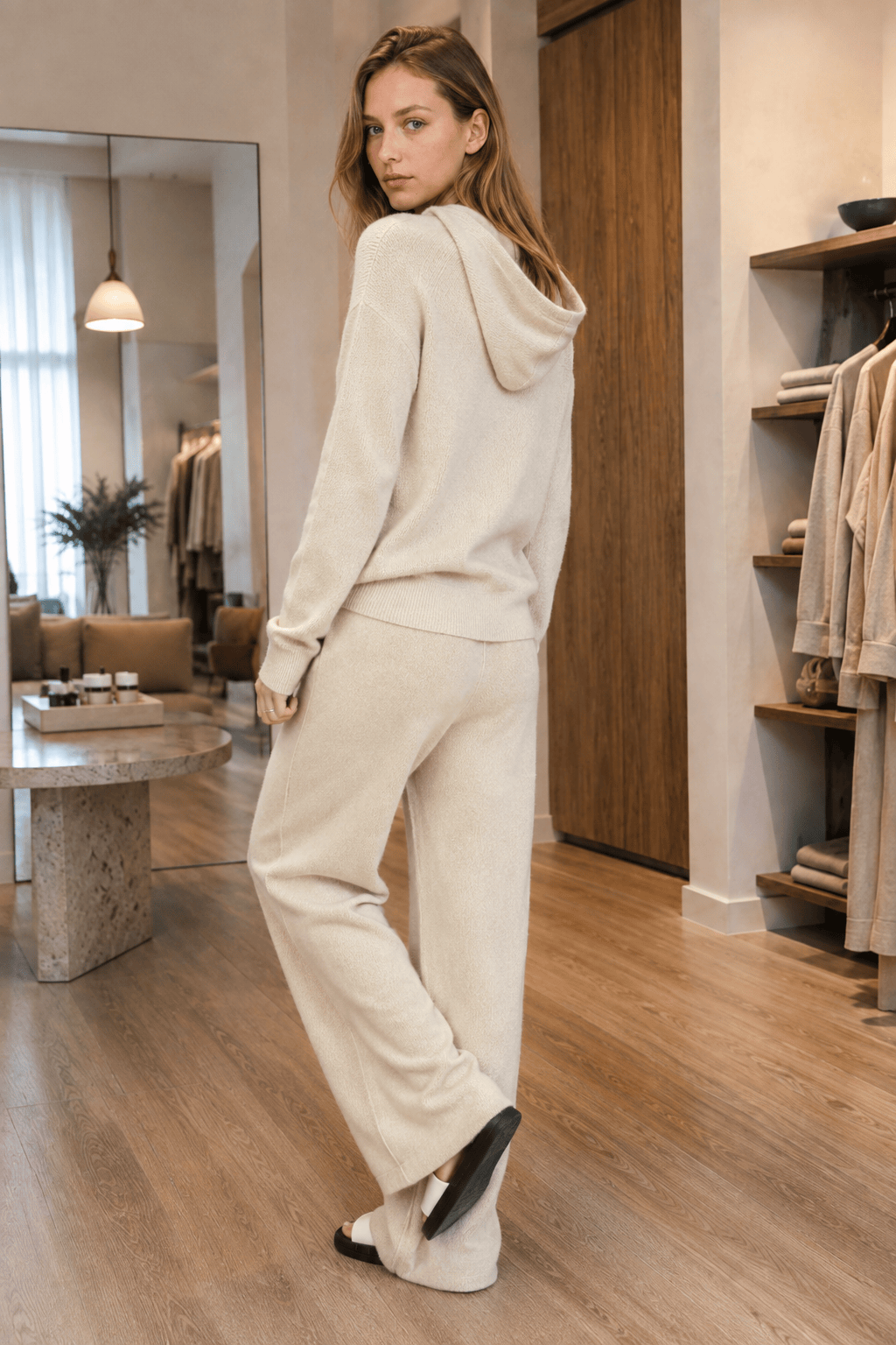Thickened Wool High Waist Knit Pants