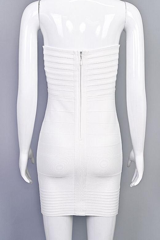 Aaliyah Bandage Mini Dress - White Pearl