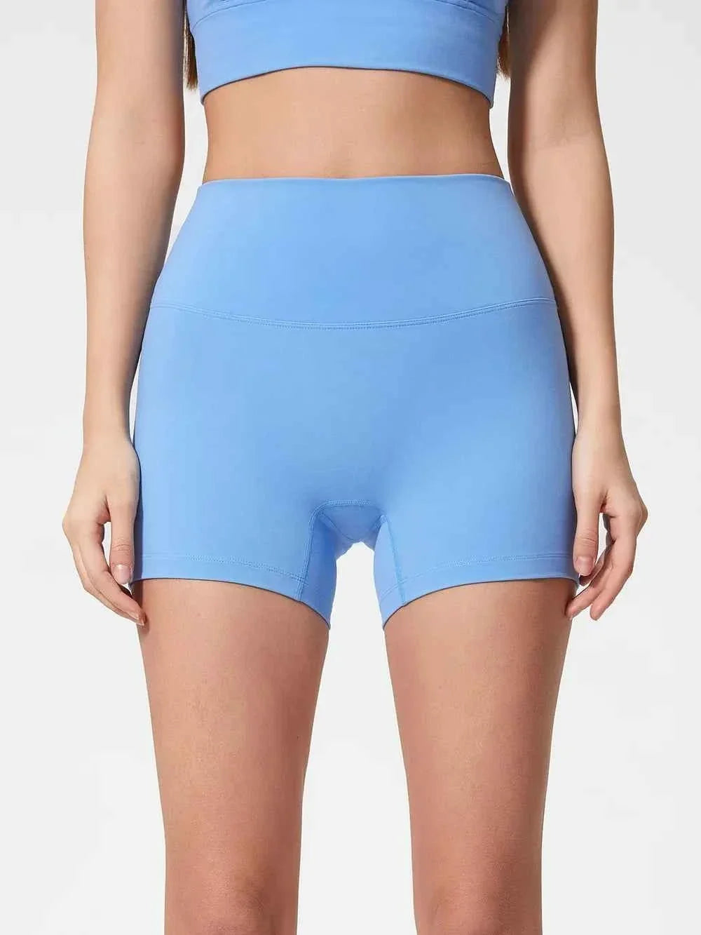 Wide Waistband High Waist Fitted Stretch Active Shorts 36