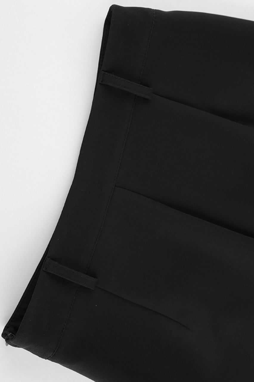 Black Lace Trim High Waist Tailored Shorts