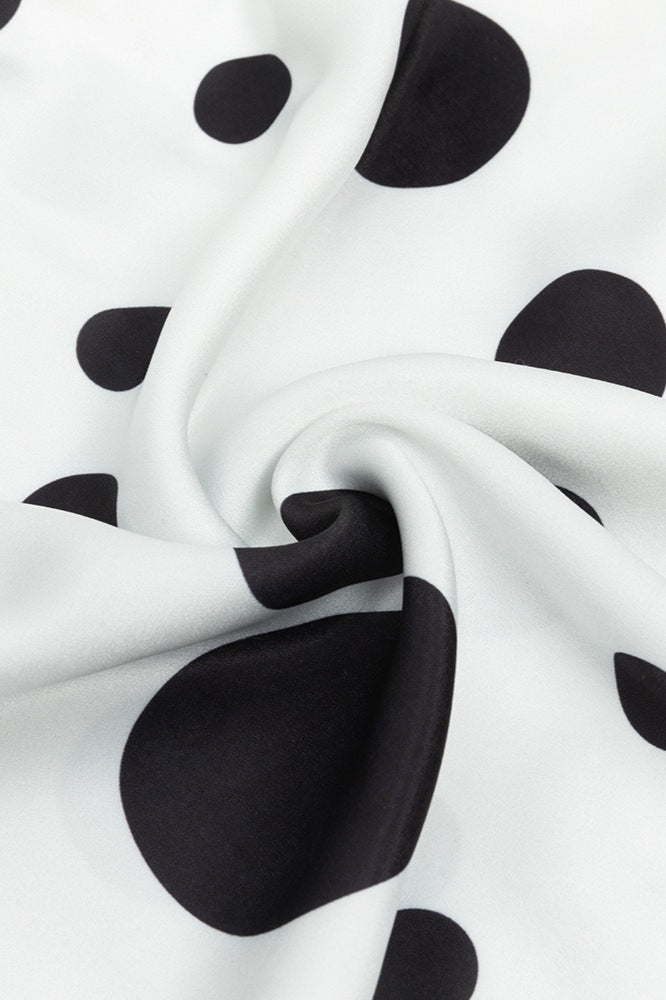 Polka Dot Pleated Cami Maxi Dress