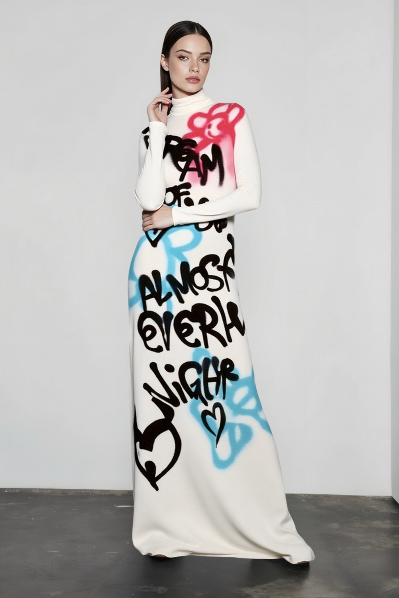 High-Neck Bodycon Maxi Dress