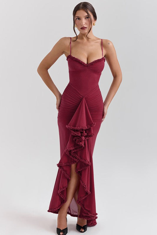 Sheer Edition LowBack Maxi Party Dress