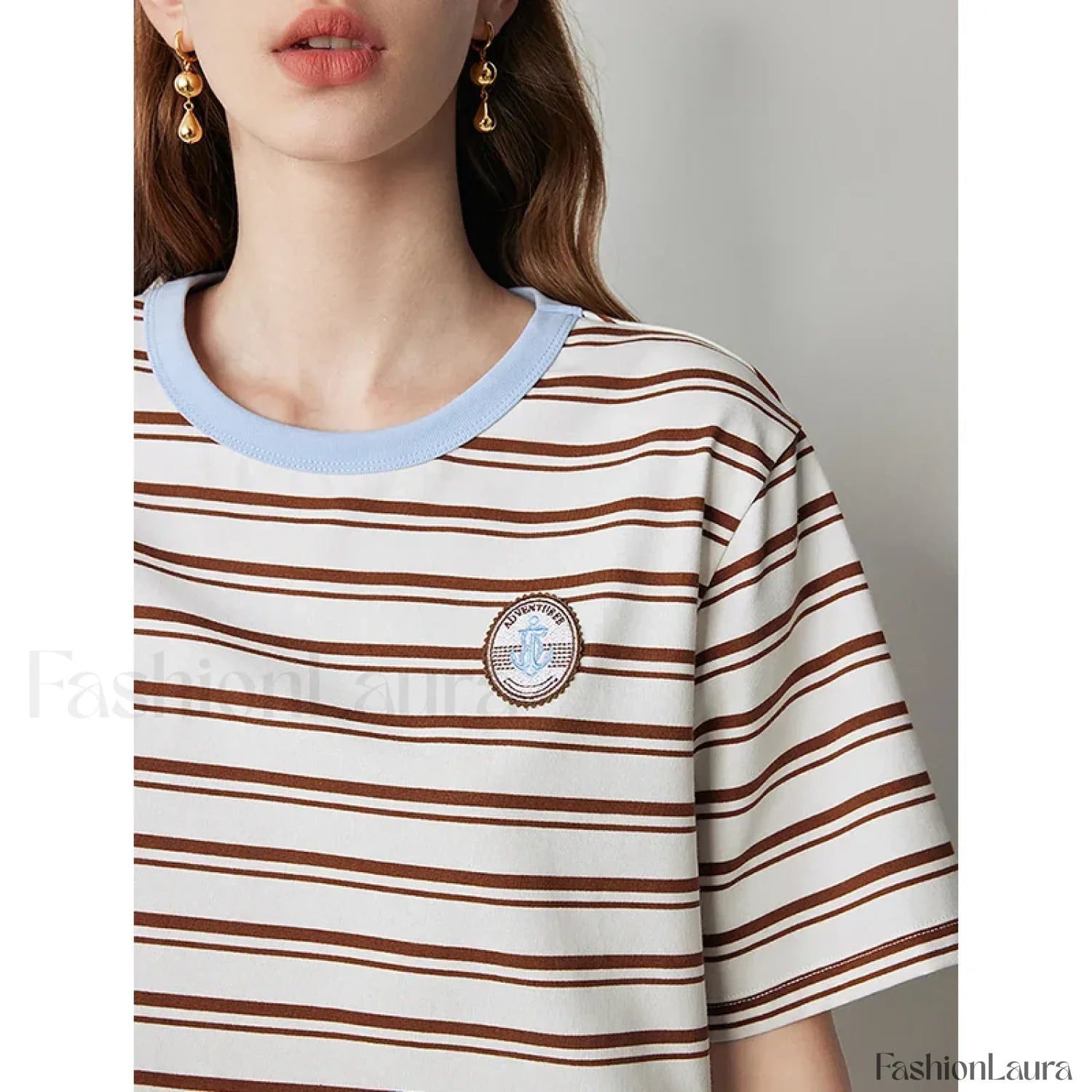 Academy Stripe Round Neck T-Shirt