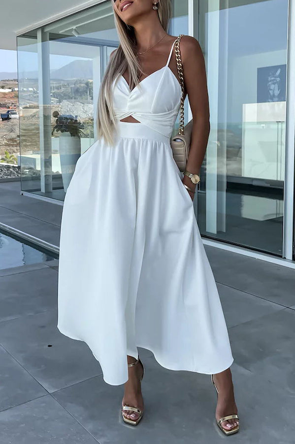 Effortless Genoveva Midi Dress with Cut Out Pockets Designer Edit