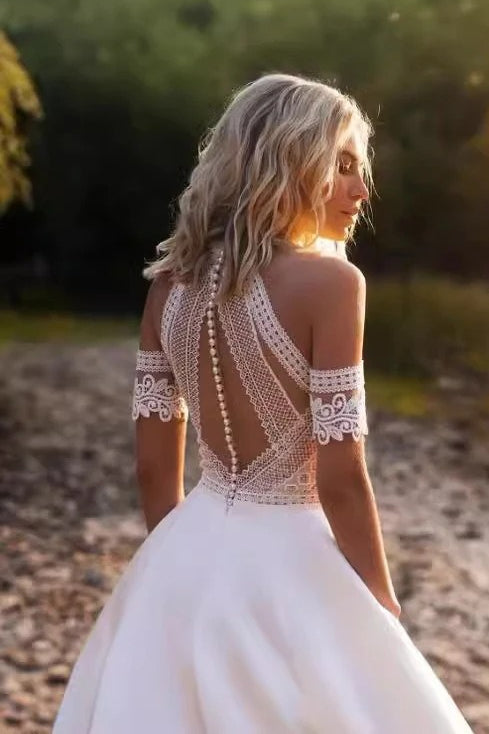 Lace Mermaid Fit Flare Wedding Dress