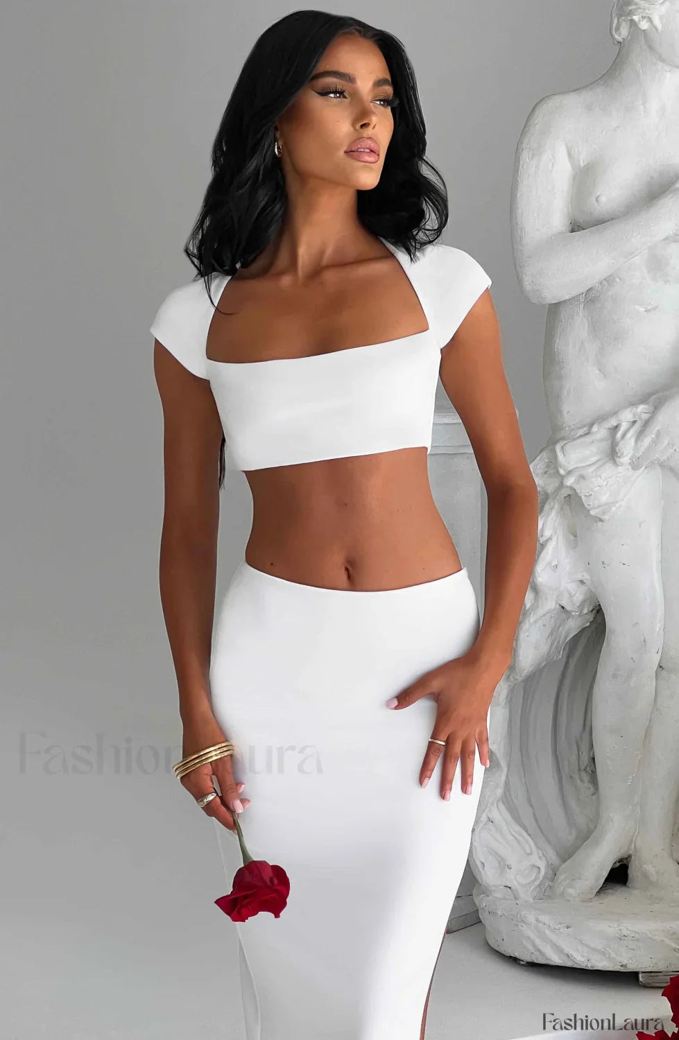 Adorn Maxi Graceful Skirt - Ivory