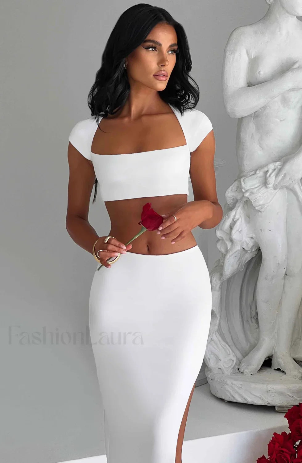 Adorn Maxi Graceful Skirt - Ivory