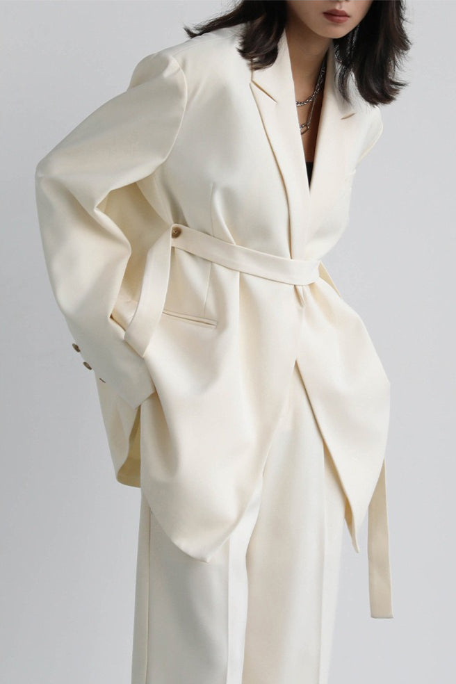 Deconstructed Wide Lapel Draped Blazer
