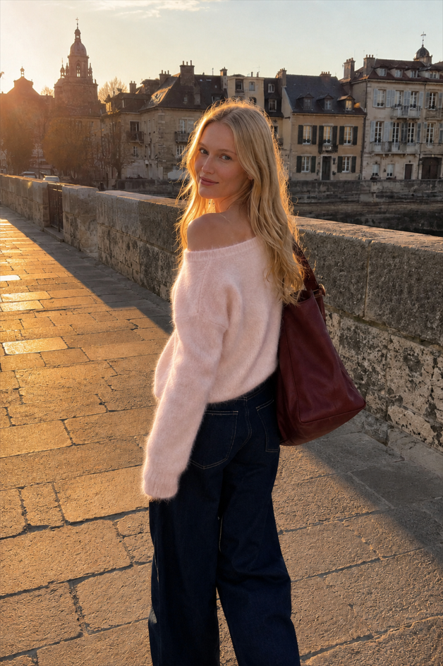 Soft Cozy Off-the-Shoulder Solid Sweater