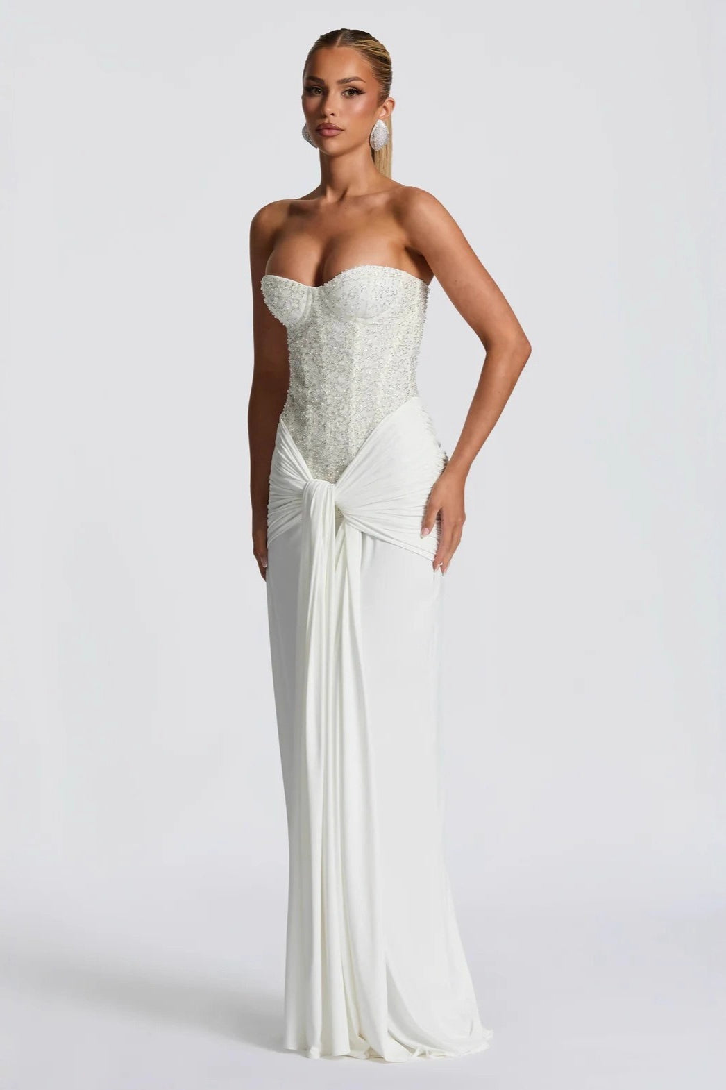 Sequin Sweetheart Strapless Bustier Mermaid Maxi Gown