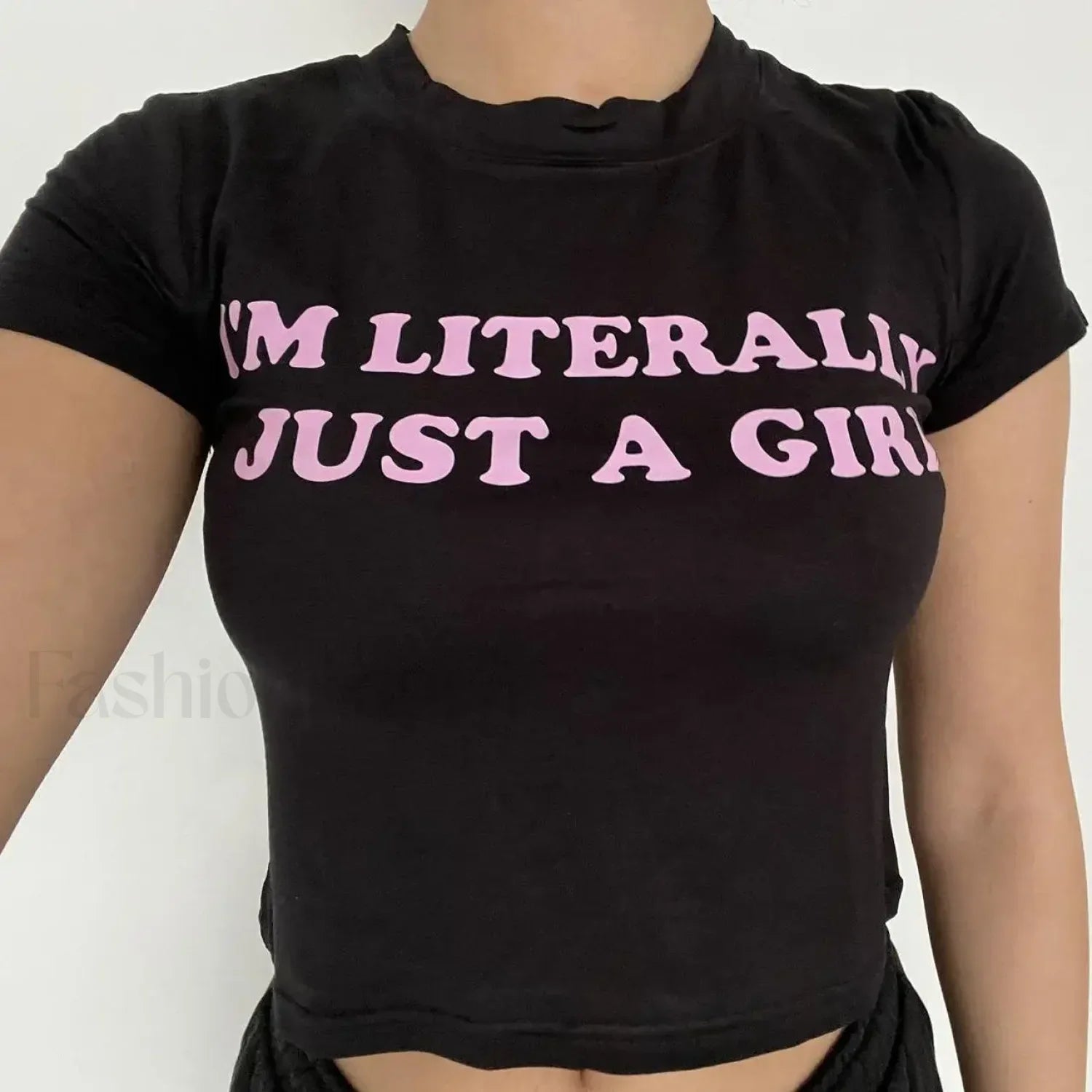 Aesthetic Letter Print Crop T-Shirt