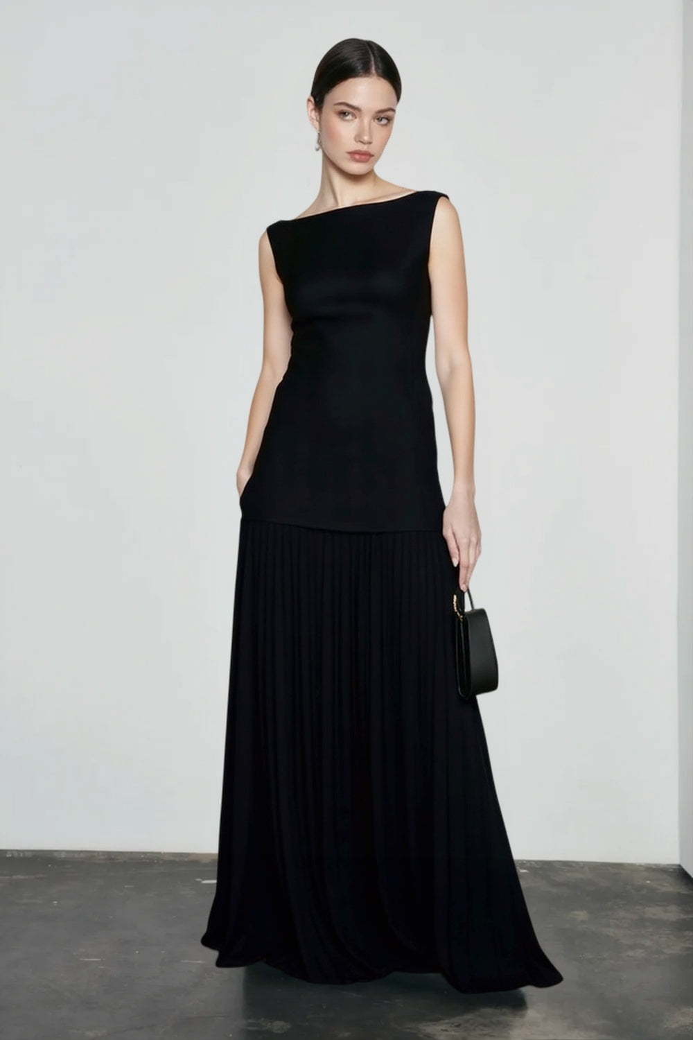 Sleeveless Knit Slip Prom Dress
