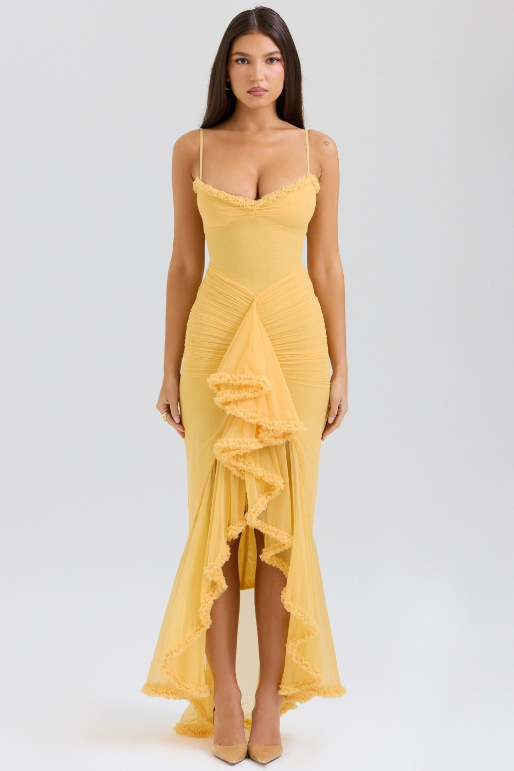 Stretch Mesh V Neck Cami Midi Dress 6