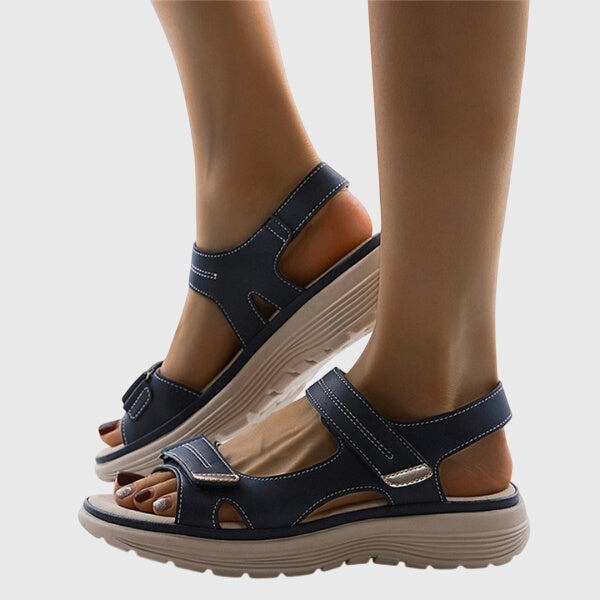 Open Toe Hook and Loop Strap Platform Sport Sandals