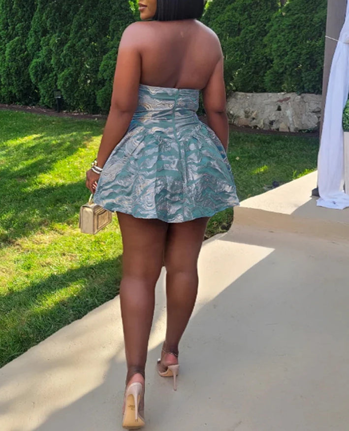 Halter A-Line Print Floral Dress