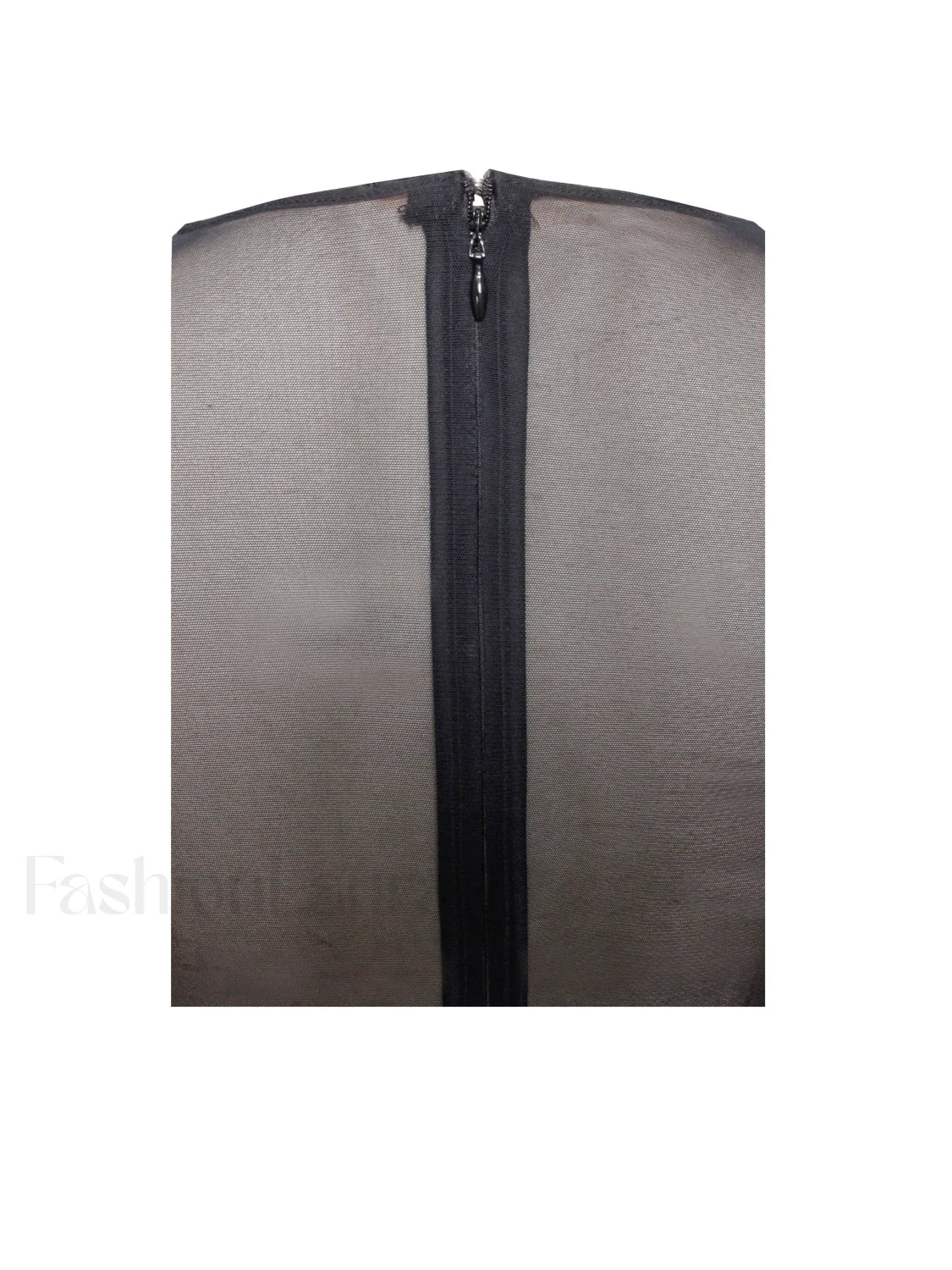 Aggie Black Sheer Maxi Graceful Dress With Crystal Waist Trim