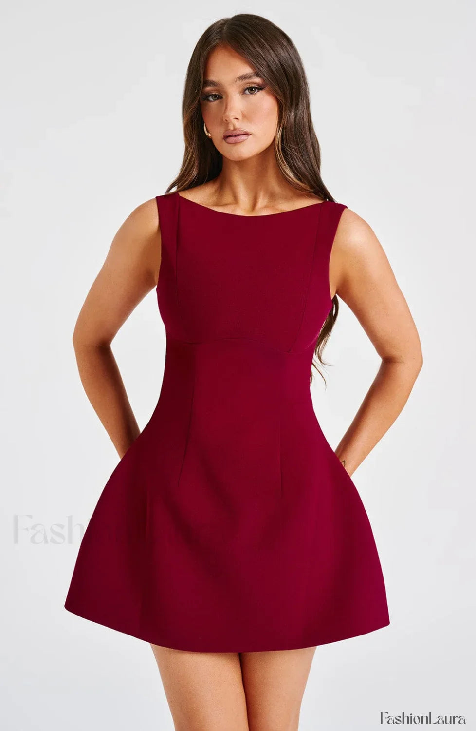 Alana Mini Graceful Dress - Wine