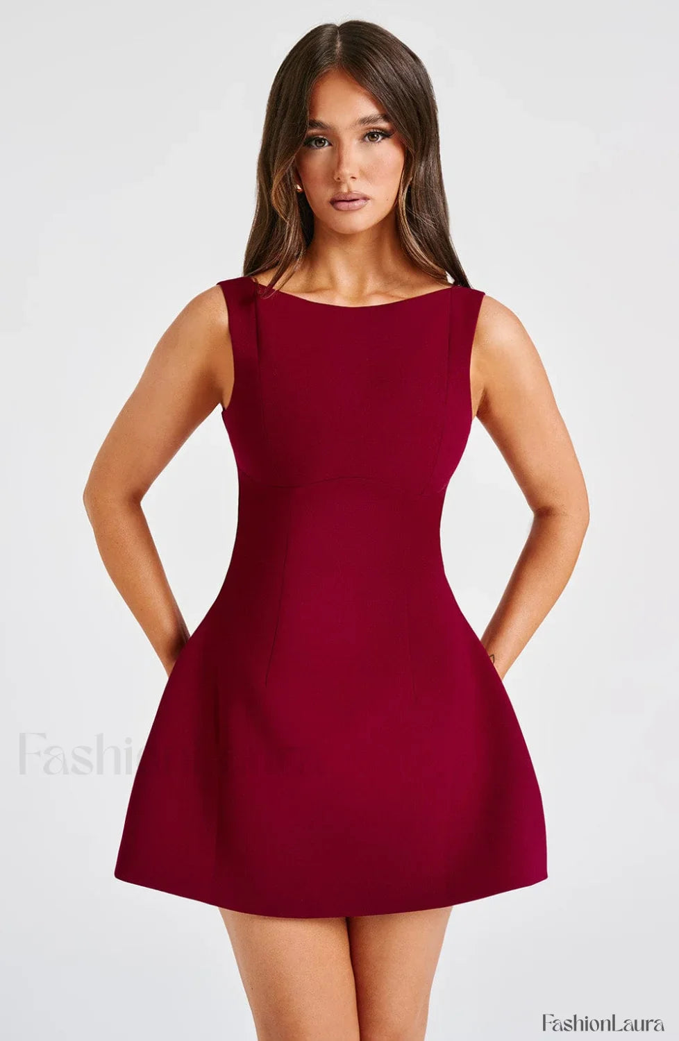 Alana Mini Graceful Dress - Wine