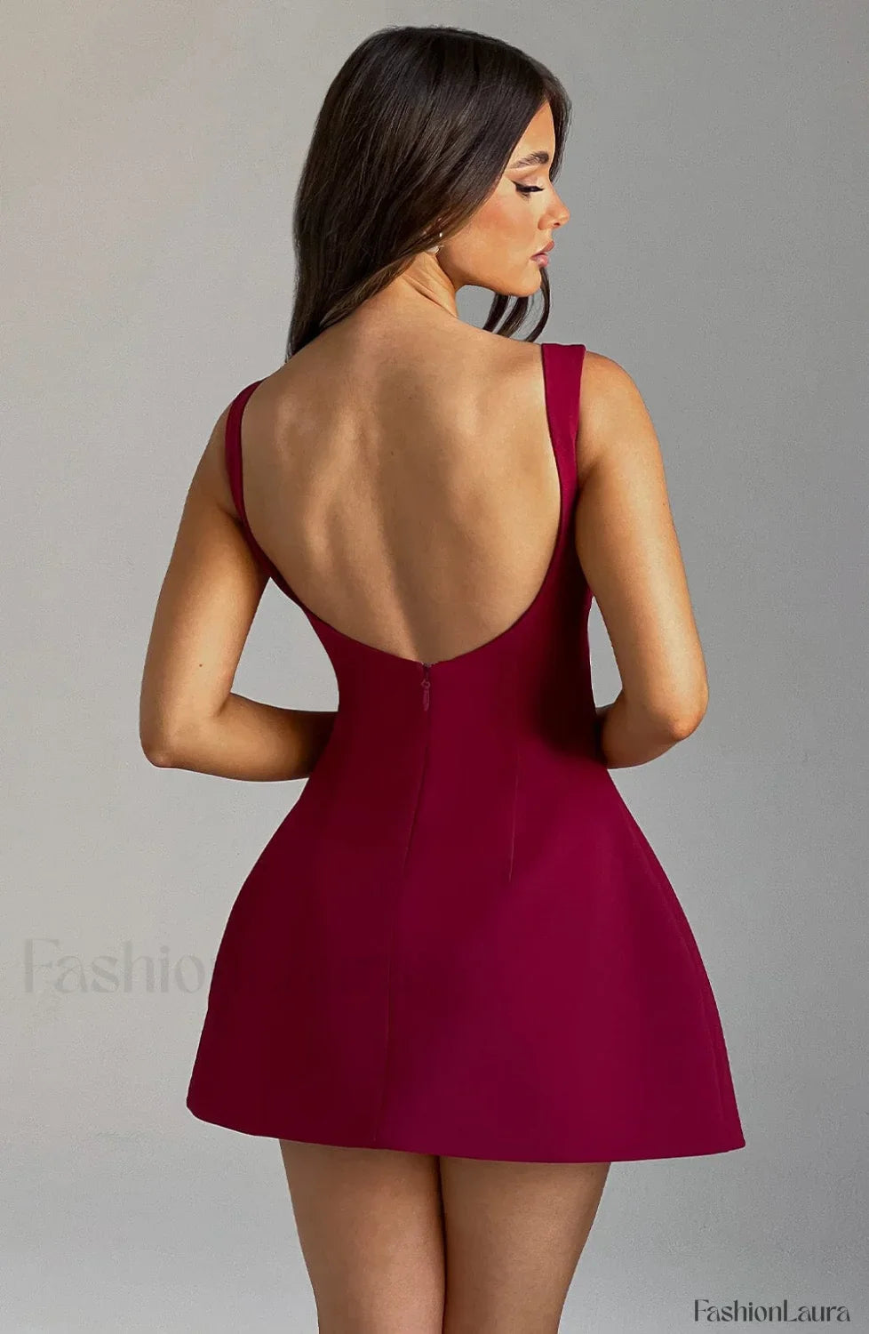 Alana Mini Graceful Dress - Wine