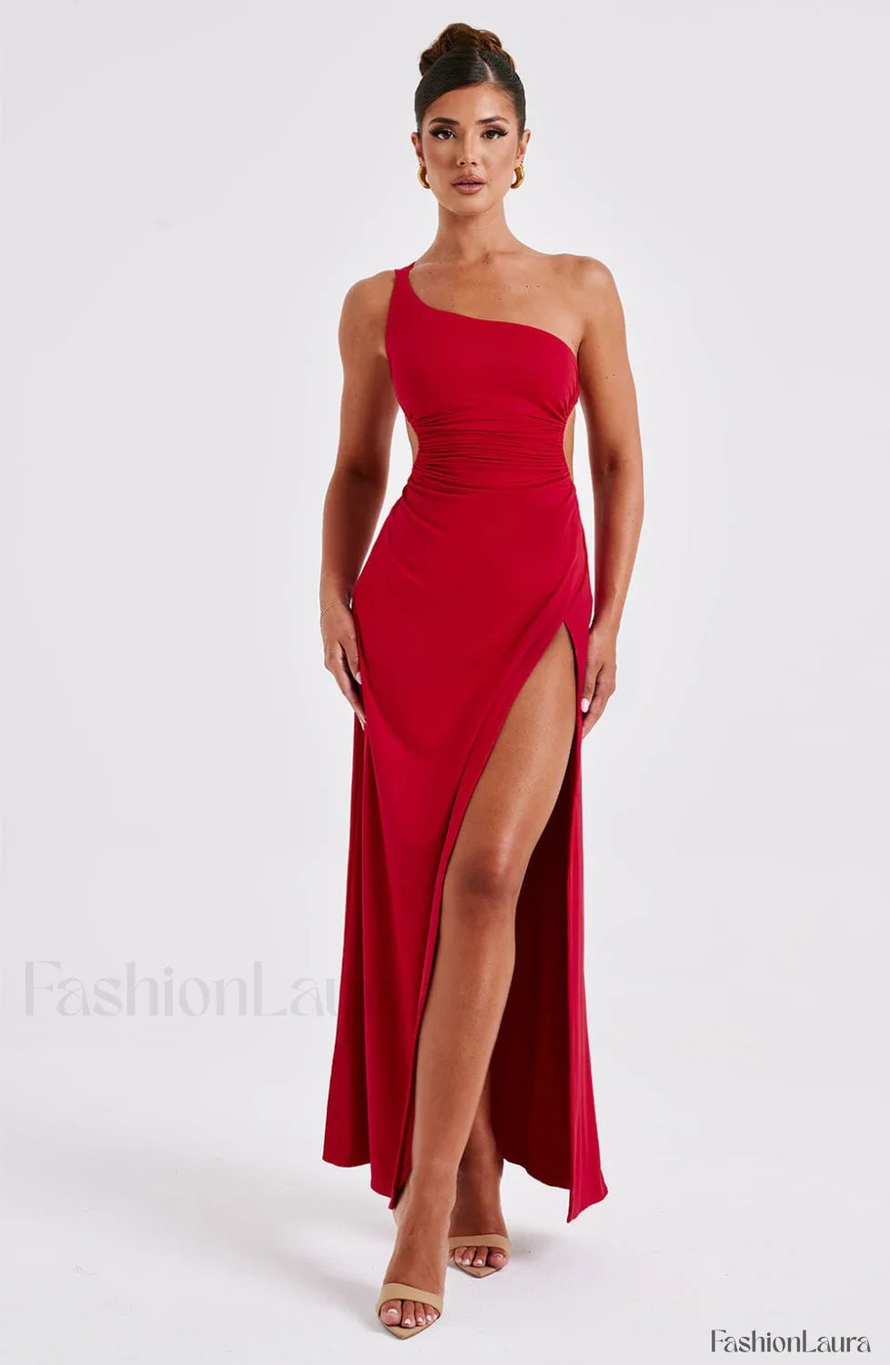 Alecia Maxi Graceful Dress - Red