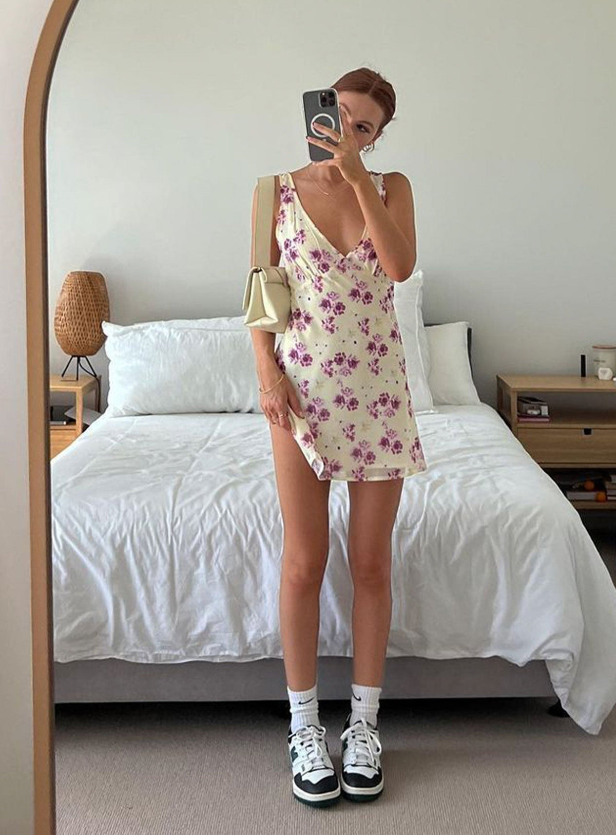 Floral Print Deep V-Neck Sleeveless Mini Dress 12