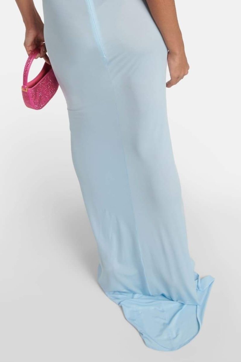 Rosette Applique Halter Neck Bodycon Dress