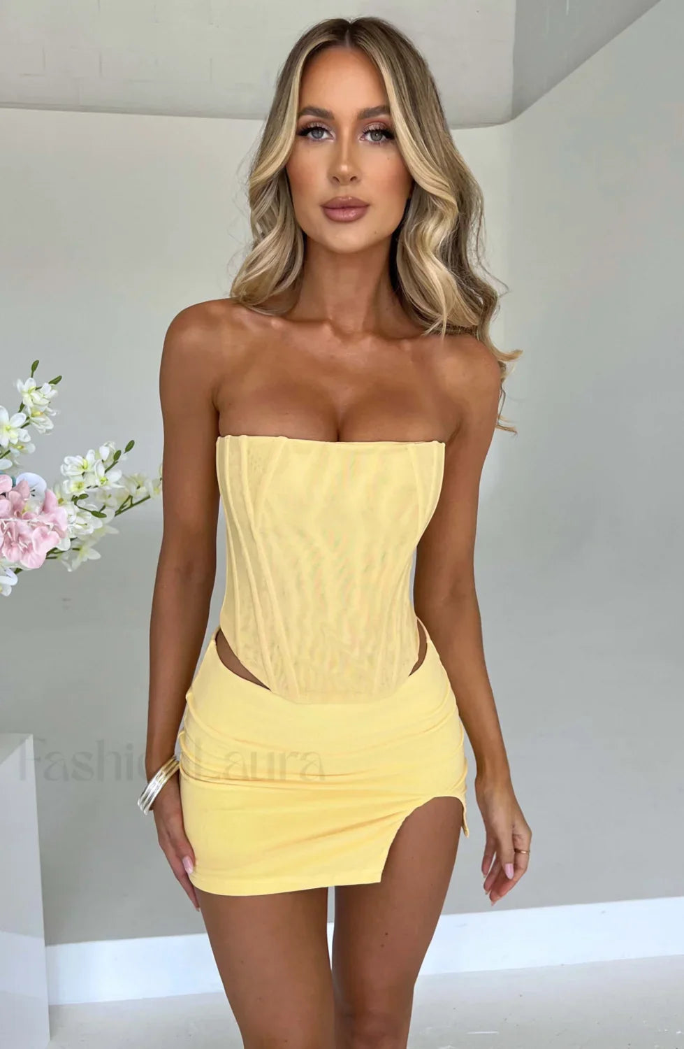 Alina Mini Graceful Skirt - Lemon